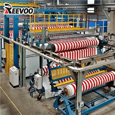 laminert PVC-stripet markisepresenningmateriale for solskjerming